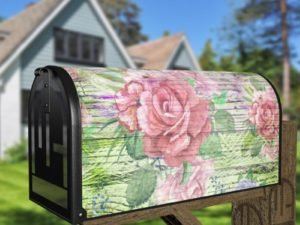 Flowers on Wood Pattern #4 Decorative Curbside Farm Mailbox Cover