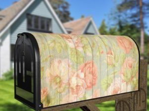 Flowers on Wood Pattern #7 Decorative Curbside Farm Mailbox Cover