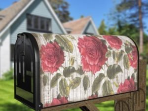 Flowers on Wood Pattern #9 Decorative Curbside Farm Mailbox Cover