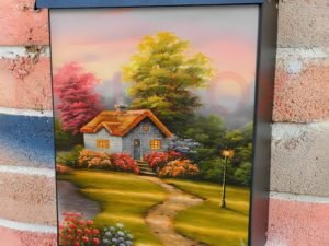 Cute Cottage at the Lake #2 Colonial Mailbox Cover