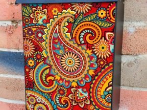 Beautiful Paisley Design #6 Colonial Mailbox Cover
