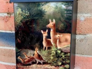 Fawns and Partridges Colonial Mailbox Cover