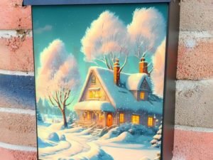 Sunny Winter Morning Colonial Mailbox Cover