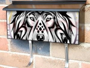 Mandala Wolf Townhouse Mailbox Cover