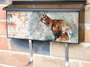Vintage Fox and Flowers #2 Townhouse Mailbox Cover