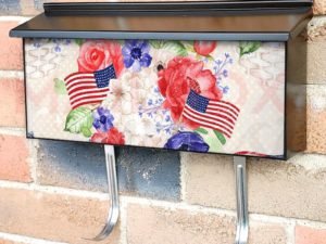 Red- Blue- White Flowers Townhouse Mailbox Cover