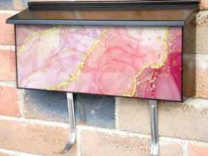 Pink Marble Design Townhouse Mailbox Cover