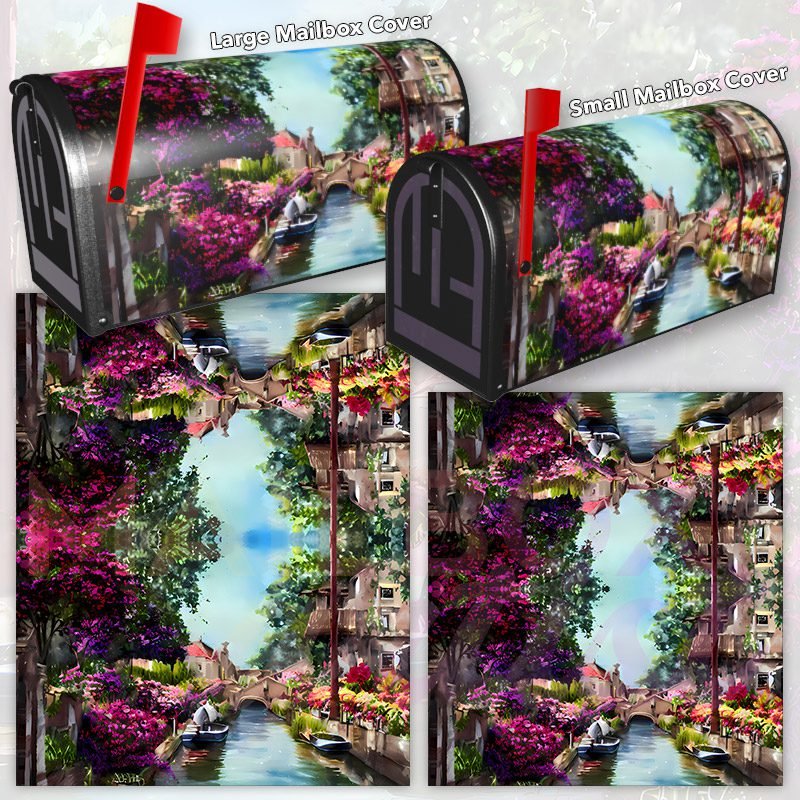 Beautiful Summer Canal Decorative Rural Farm Mailbox Cover - Image 3
