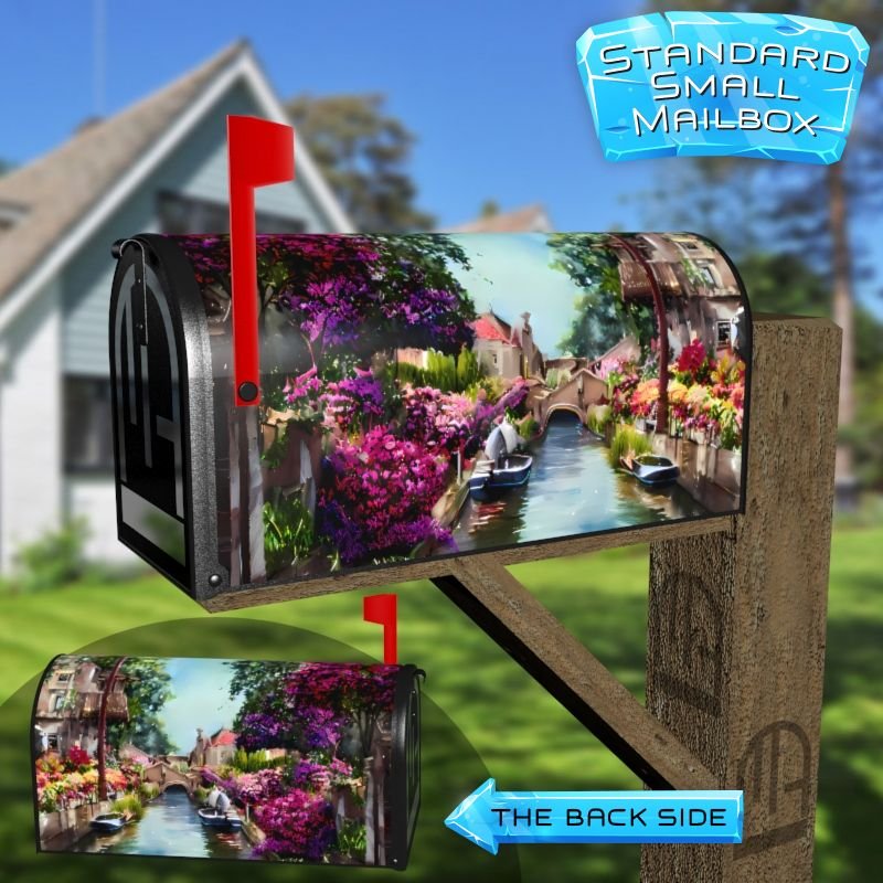 Beautiful Summer Canal Decorative Rural Farm Mailbox Cover - Image 2