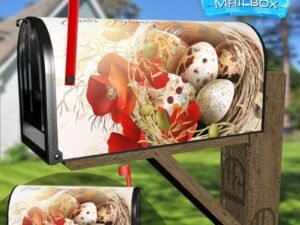 Easter Nest with Poppies Decorative Rural Farm Mailbox Cover