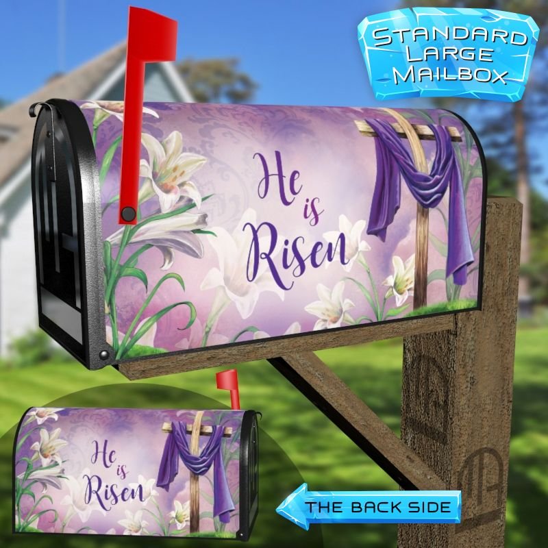 Christian Easter Design with a Cross Decorative Rural Farm Mailbox Cover