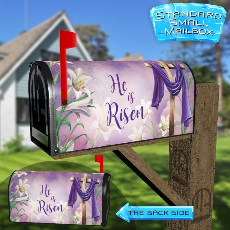 Christian Easter Design with a Cross Decorative Rural Farm Mailbox Cover - Image 2