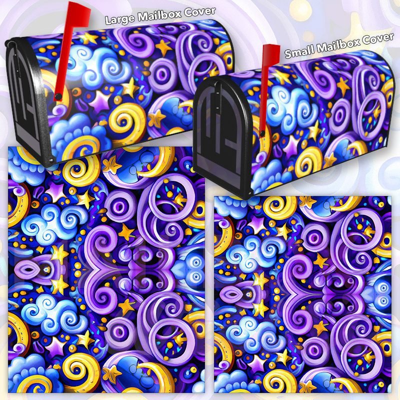 Moons, Stars and Clouds Decorative Rural Farm Mailbox Cover - Image 3