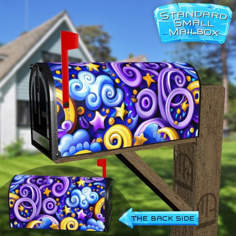 Moons, Stars and Clouds Decorative Rural Farm Mailbox Cover - Image 2