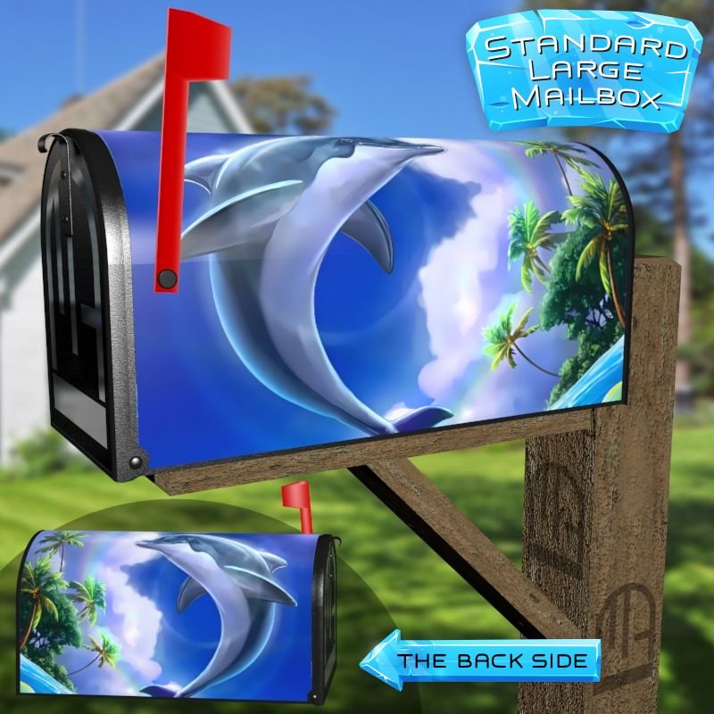 Happy Jumping Dolphin Decorative Rural Farm Mailbox Cover