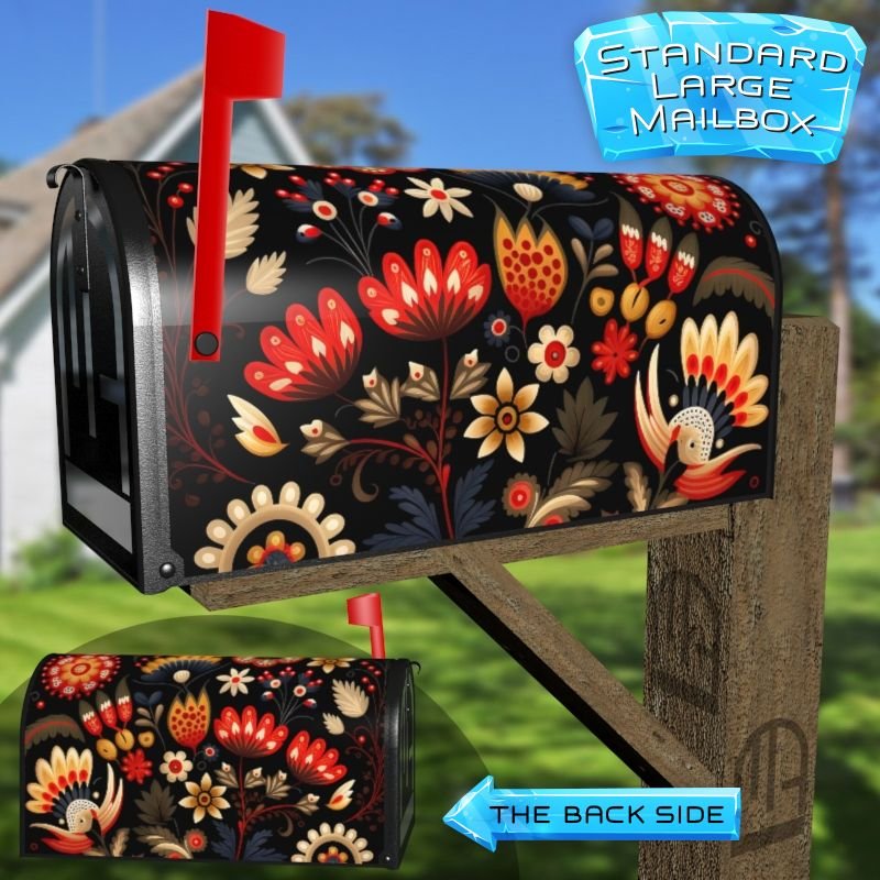 Polish Folklore Design #7 Decorative Rural Farm Mailbox Cover