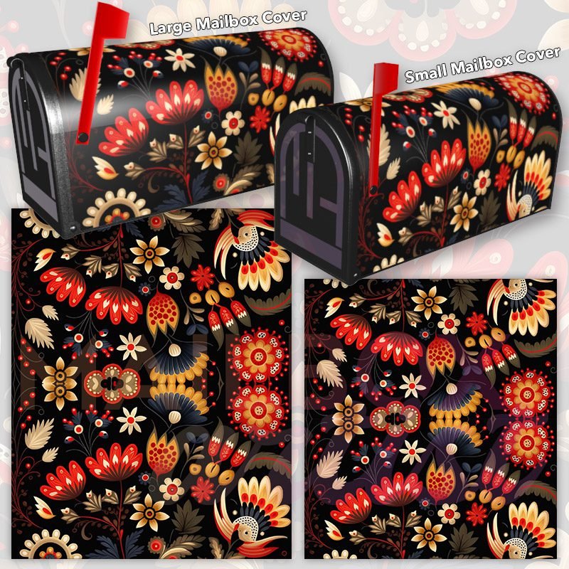 Polish Folklore Design #7 Decorative Rural Farm Mailbox Cover - Image 3