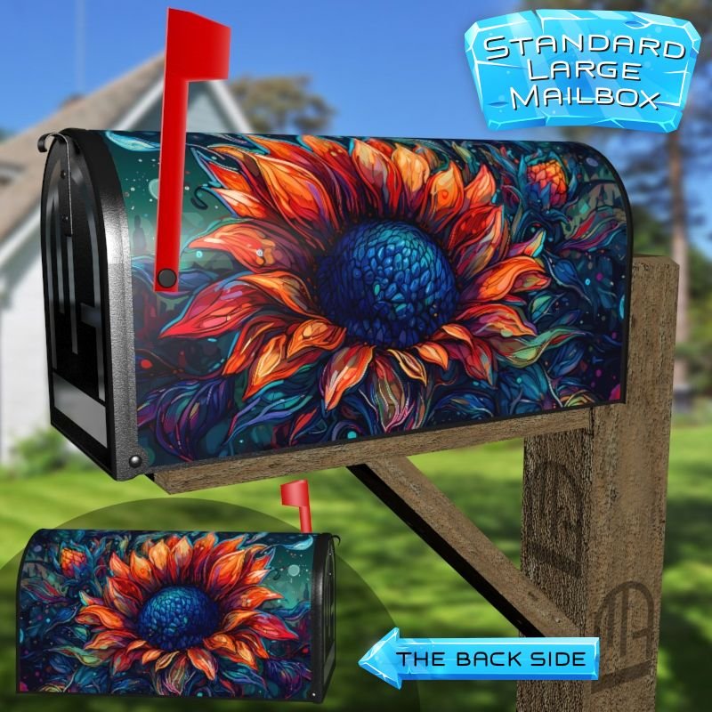 Beautiful Abstract Sunflowers #2 Decorative Rural Farm Mailbox Cover