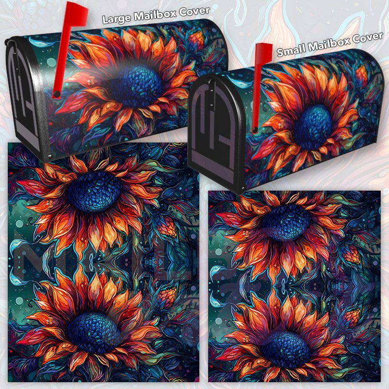 Beautiful Abstract Sunflowers #2 Decorative Rural Farm Mailbox Cover - Image 3