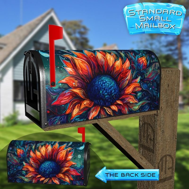 Beautiful Abstract Sunflowers #2 Decorative Rural Farm Mailbox Cover - Image 2