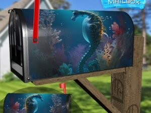 Beautiful Seahorse Decorative Rural Farm Mailbox Cover