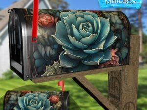 Stained Glass Succulents Design Decorative Rural Farm Mailbox Cover