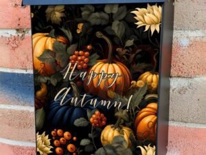 Pumpkins, Flowers and Berries Colonial Mailbox Cover
