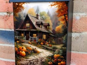 Pumpkin Cottage Colonial Mailbox Cover