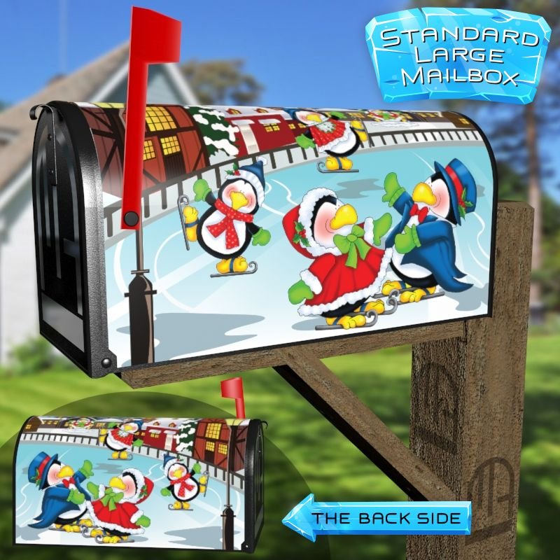 Winter Penguin Village Decorative Rural Farm Mailbox Cover