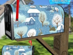 Snowy Little Village Decorative Rural Farm Mailbox Cover