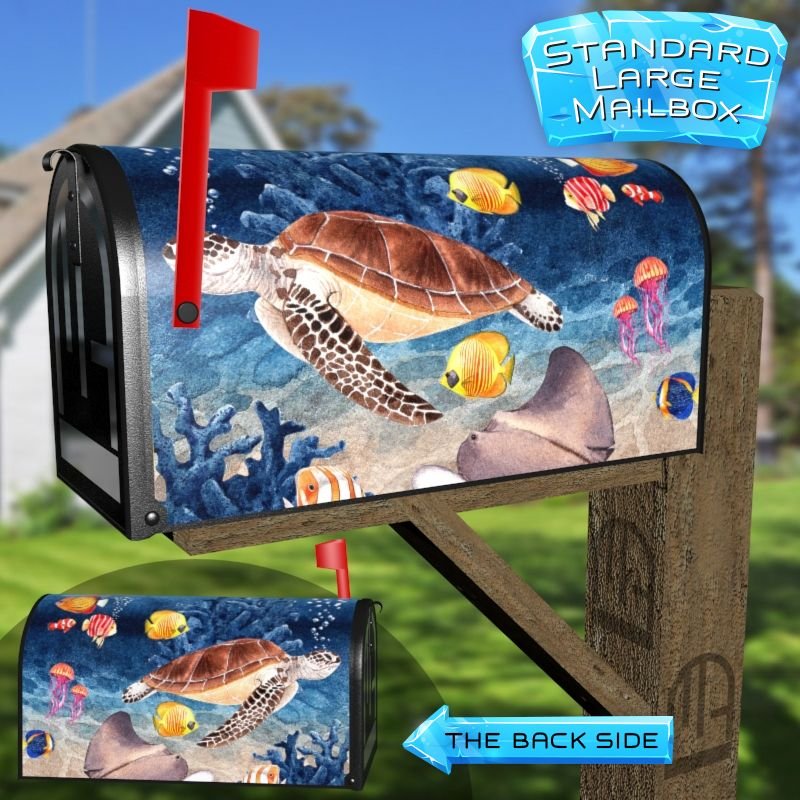 Beautiful Sea Turtle #2 Decorative Rural Farm Mailbox Cover