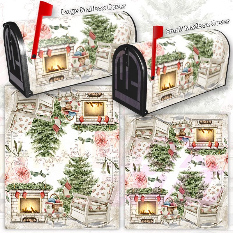 Victorian Christmas Design #6 Decorative Rural Farm Mailbox Cover - Image 3