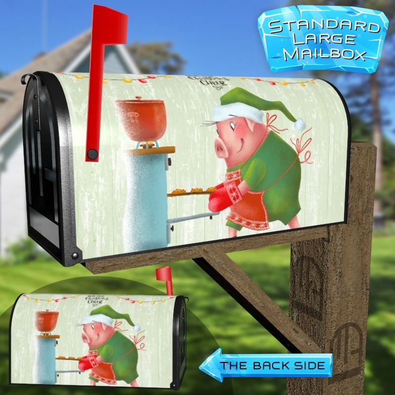 Piglet's Christmas Baking Decorative Rural Farm Mailbox Cover