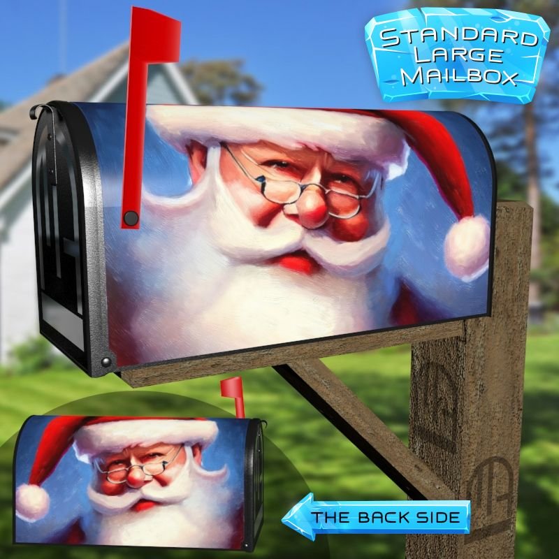 Beautiful Santa Claus Painting #6 Decorative Rural Farm Mailbox Cover