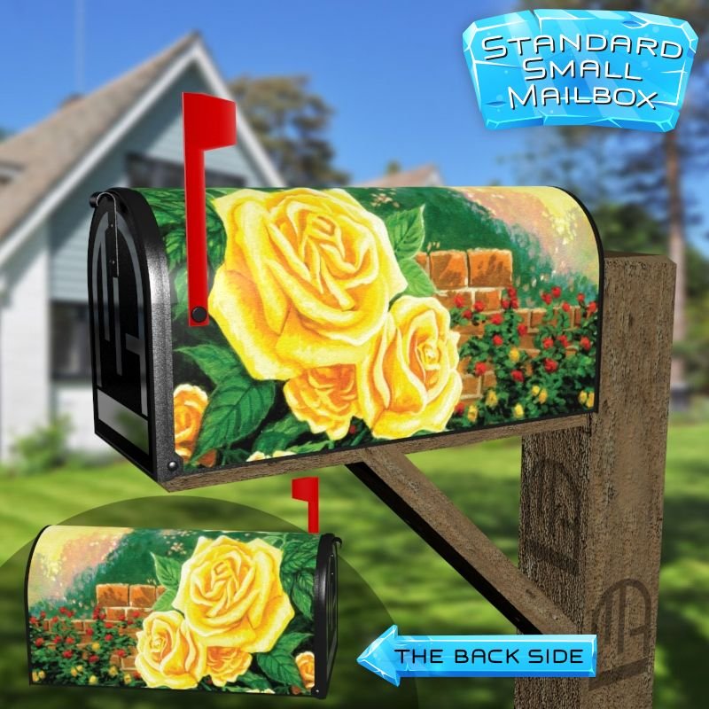 Yellow Rose Garden Decorative Rural Farm Mailbox Cover - Image 2