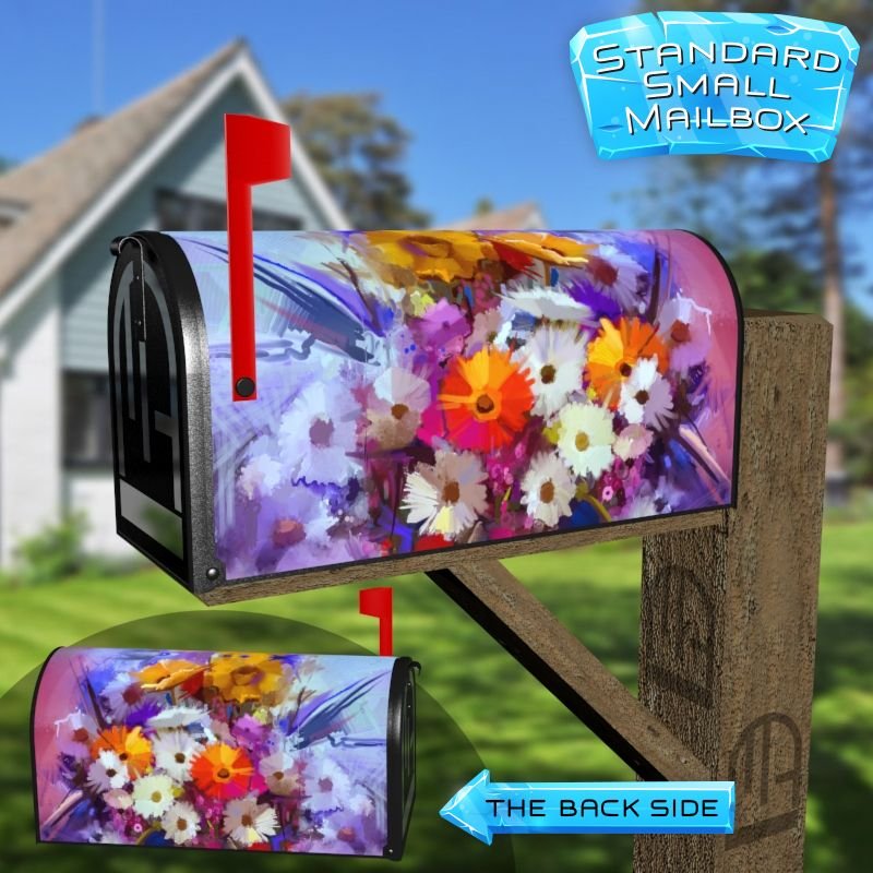 Colorful Flowers in a Vase Decorative Rural Farm Mailbox Cover - Image 2