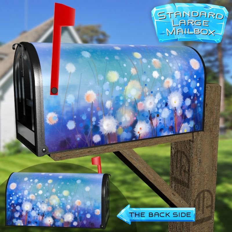 Dandelion Flowers in the Meadow Decorative Rural Farm Mailbox Cover