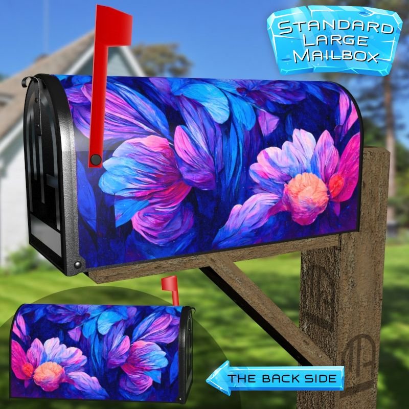 Abstract Colorful Flowers Decorative Rural Farm Mailbox Cover