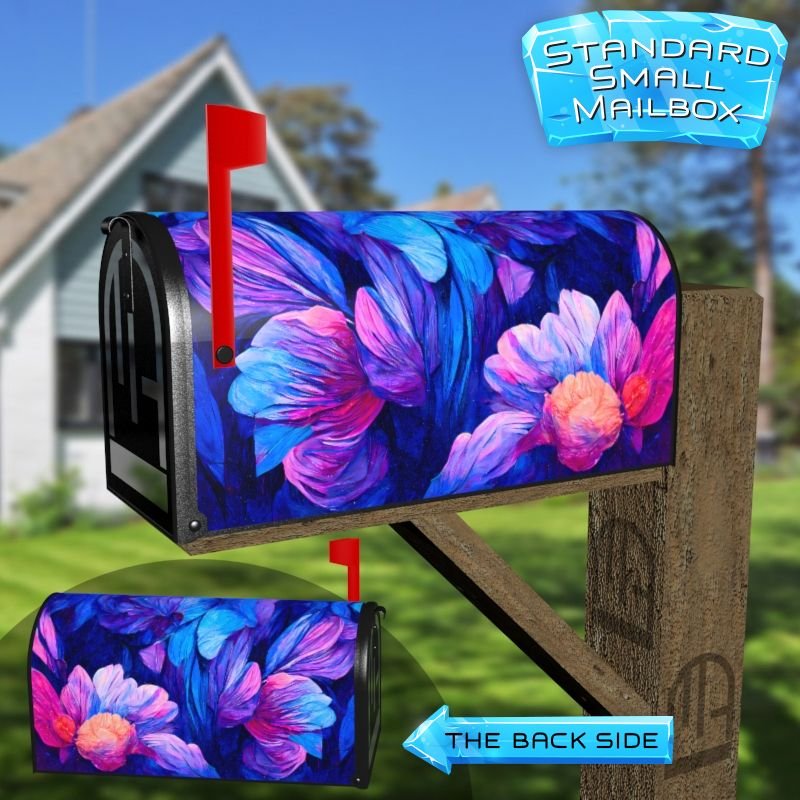 Abstract Colorful Flowers Decorative Rural Farm Mailbox Cover - Image 2