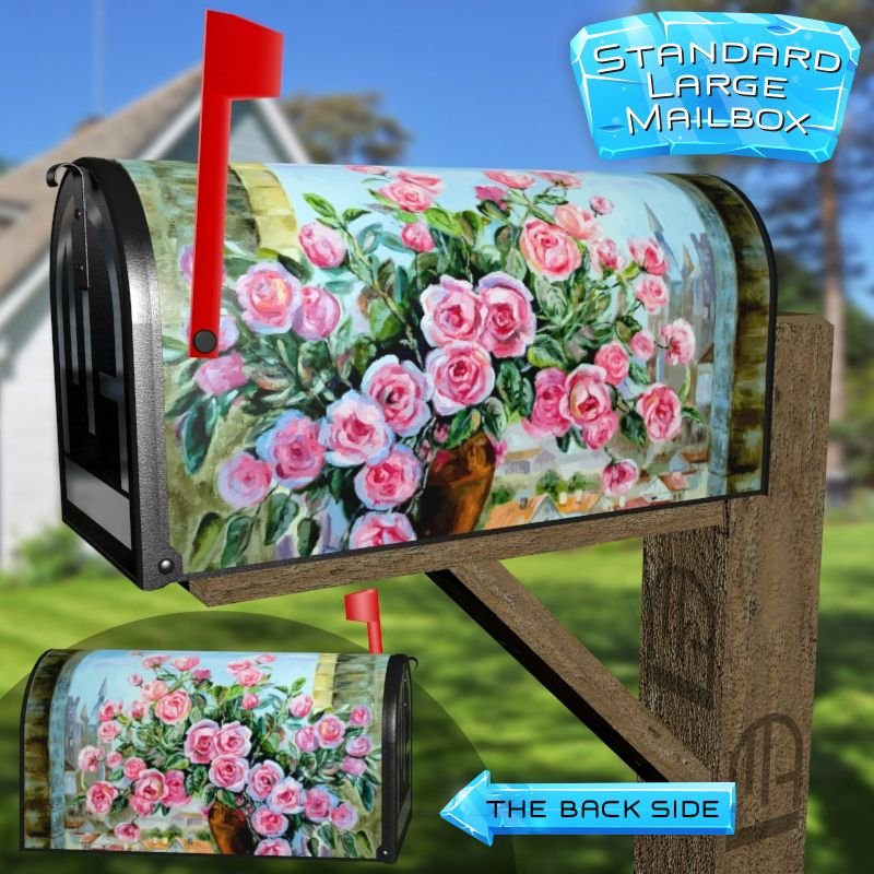 Roses in the Window Decorative Rural Farm Mailbox Cover