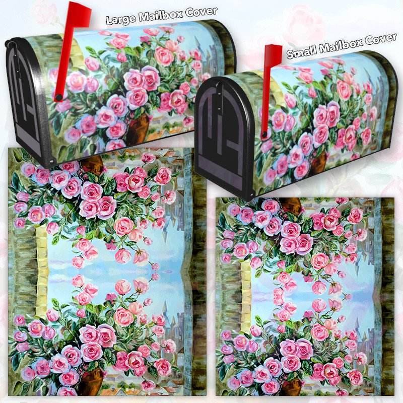 Roses in the Window Decorative Rural Farm Mailbox Cover - Image 3