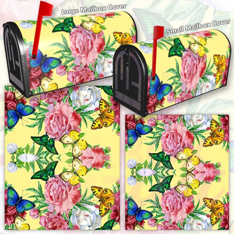 Roses and Butterflies Decorative Rural Farm Mailbox Cover - Image 3