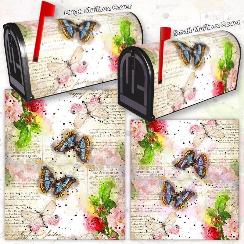 Vintage Butterfly Design #6 Decorative Rural Farm Mailbox Cover - Image 3