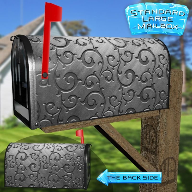 Engraved Dark Flat Design Decorative Rural Farm Mailbox Cover