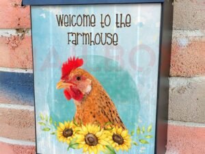 Rooster with Sunflowers Colonial Mailbox Cover