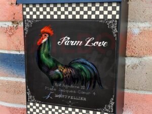 Vintage Rooster Design #2 Colonial Mailbox Cover