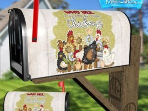 Cute Country Chickens Decorative Rural Farm Mailbox Cover