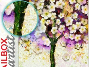 Blooming Tree with White Flowers Colonial Mailbox Cover