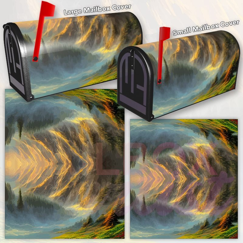 Flower Meadow and Mountain Decorative Rural Farm Mailbox Cover - Image 3