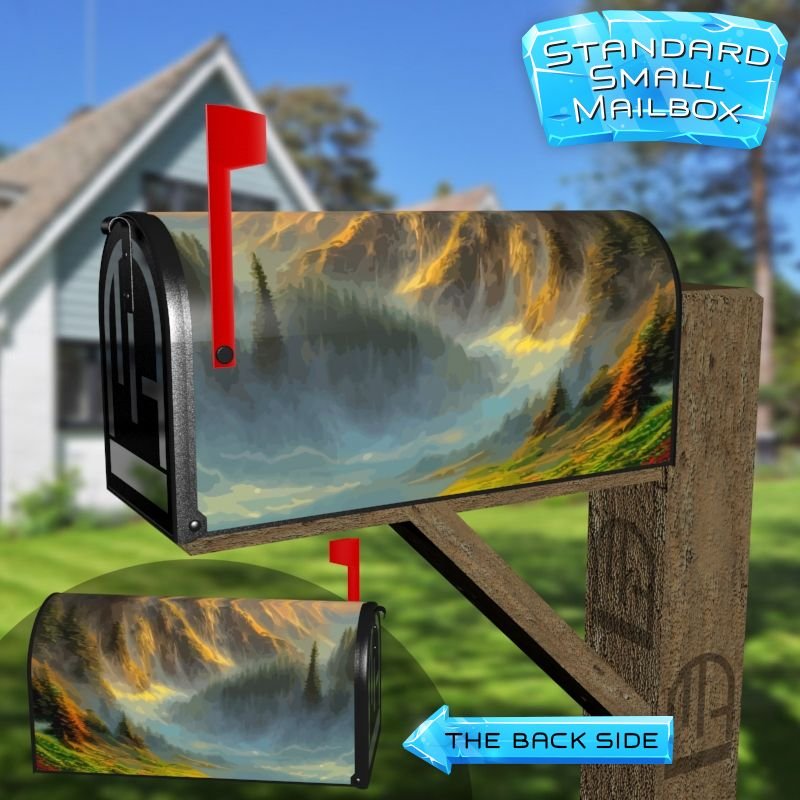 Flower Meadow and Mountain Decorative Rural Farm Mailbox Cover - Image 2